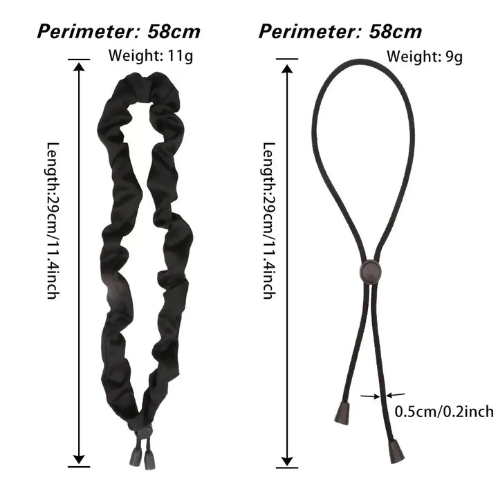 3pcs Adjustable Hair Rope Extra Length Scrunchie Elastic Tie No Slip Silky Satin Hair Loop Rubber Band-Bennys Beauty World