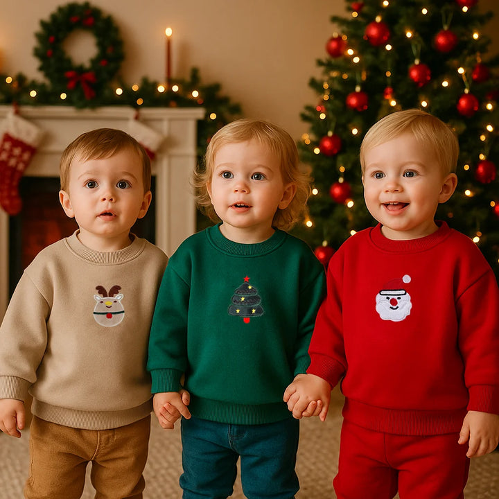 Family Christmas Sweaters Xmas Hoodies Pajamas Warm Santa Claus Sweatshirt