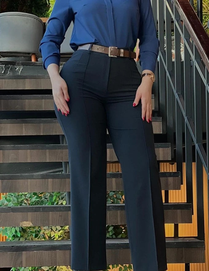 Women's Pants Spring Elegant Office Lady High Waist Pants