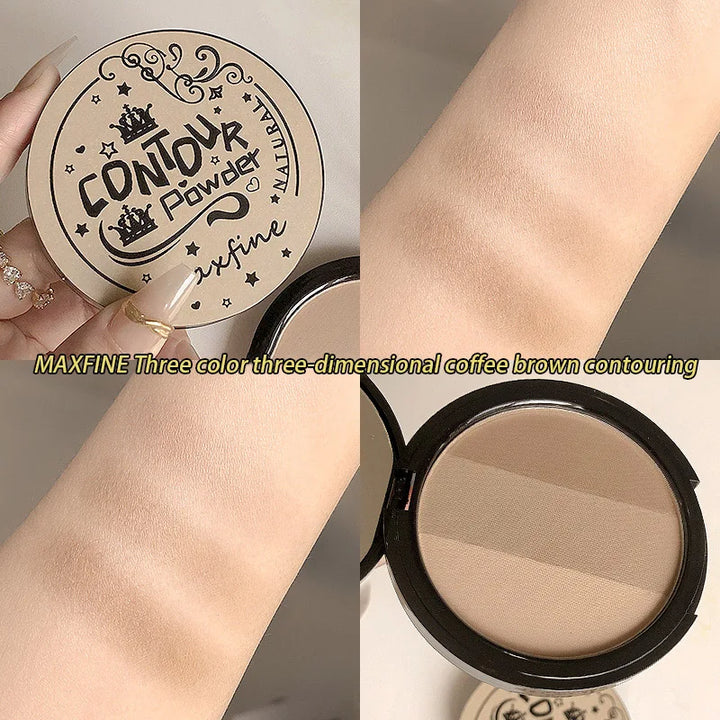 Three-colour Blush Palette, Delicate, Long-lasting