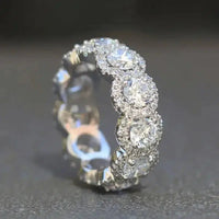 Eternity Promise Ring for Women Full Paved CZ Stone Luxury Engagement Ring