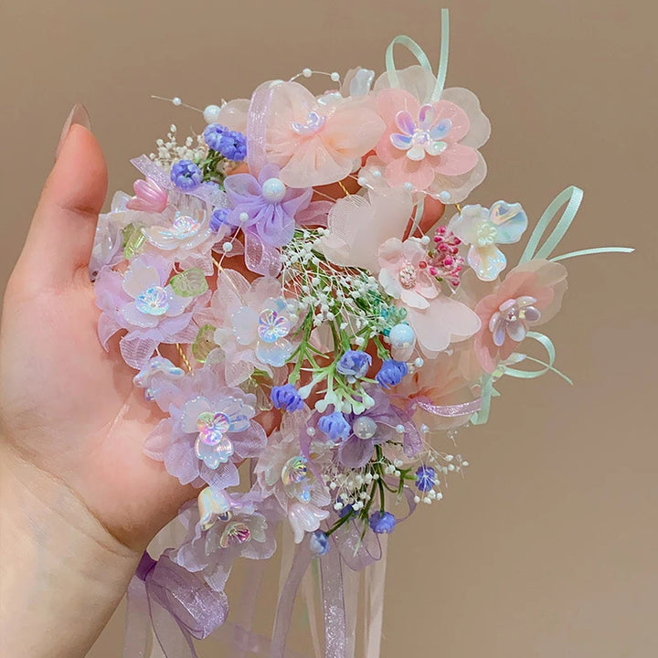 Artificial Flower Crown Headband for Girls Sweet Floral Hair Hoop