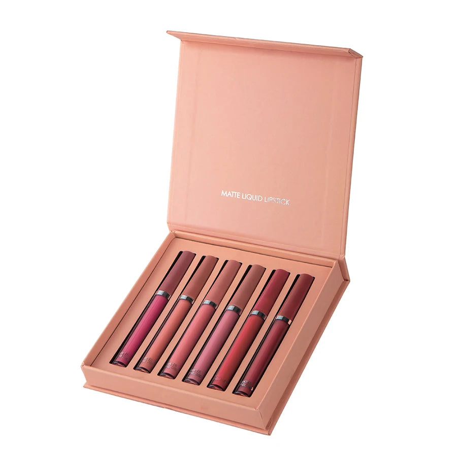 MAXFINE 6-Piece Matte Velvet Lip Gloss Set