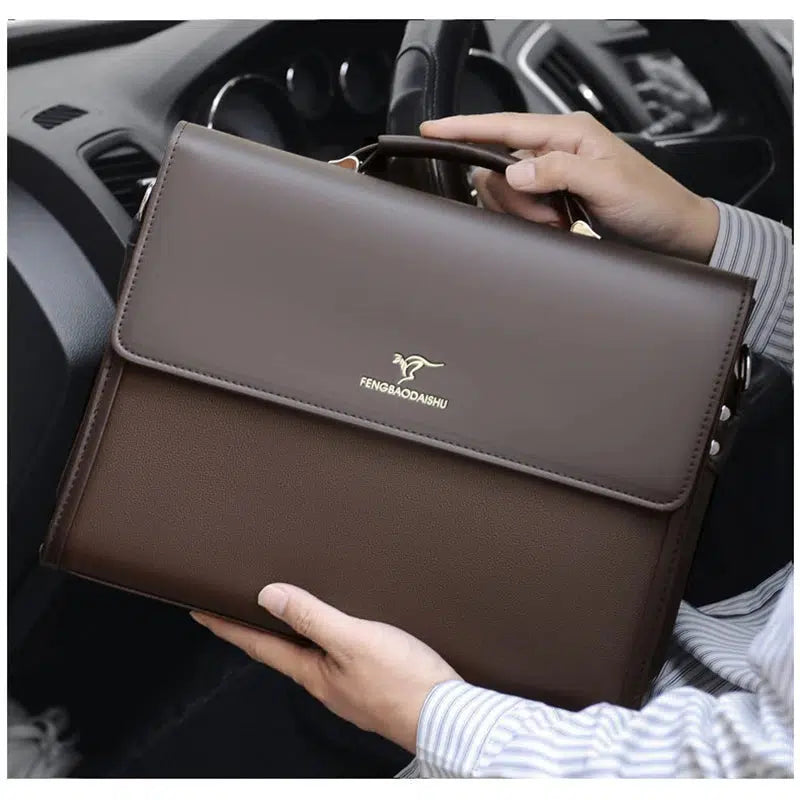Leather Luxury Briefcases For Men Designer Work Business Tote Crossbody Bag-bag-Bennys Beauty World