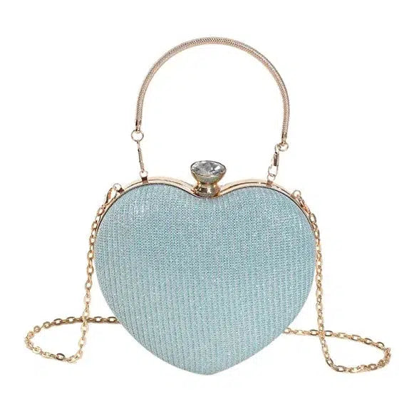 Evening Clutch Bag Women Bag Shiny Handbag Heart Shaped Bags-bag-Bennys Beauty World