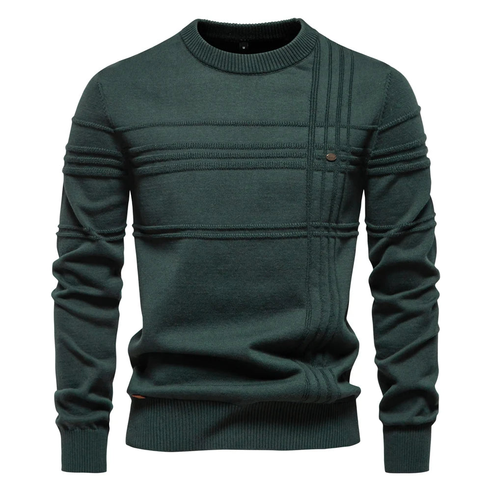 AIOPESON Men's Crewneck Pullover Knitted Cotton&nbsp;Sweater