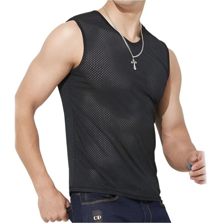 Men's Transparent Bodybuilding Sleeveless Shirt