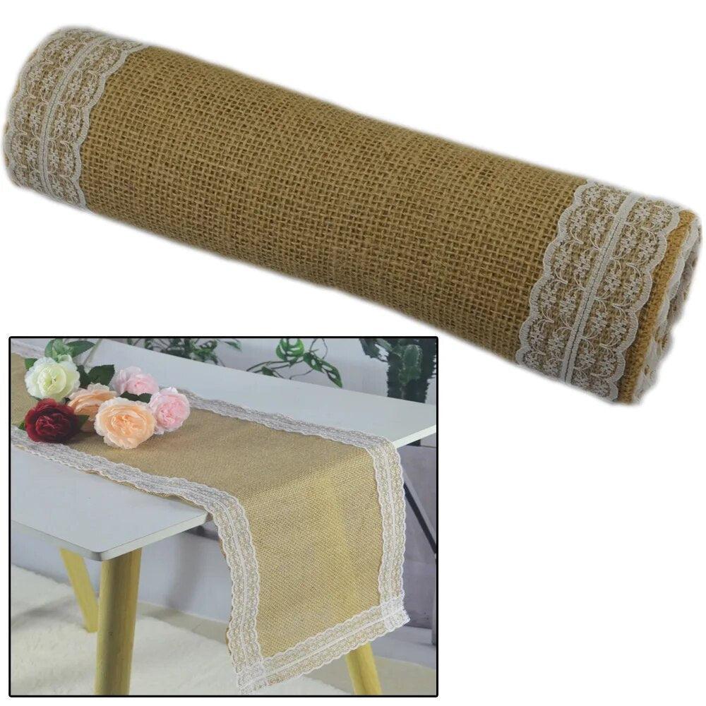 Vintage Lace Burlap Table Runners-Kitchen & Dining-Arlik interiors