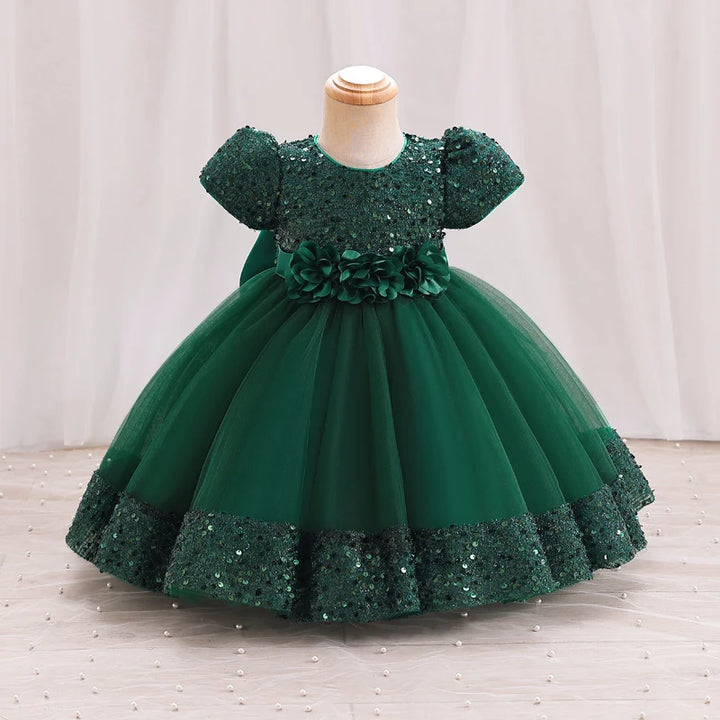 Toddler Baby Sequin Party Dresses Baptism Princess Dress