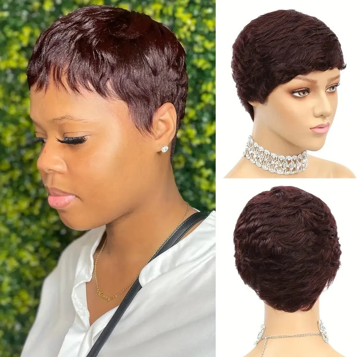 Pixie Cut Human Hair Wig – Short Straight Brazilian Remy Hair-Wig-Bennys Beauty World