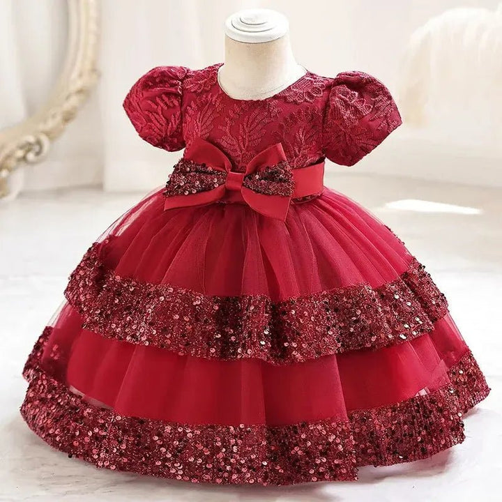 Girls Floral Princess Ball Gown – Formal Dress Ages 1–6 - Bennys Beauty World