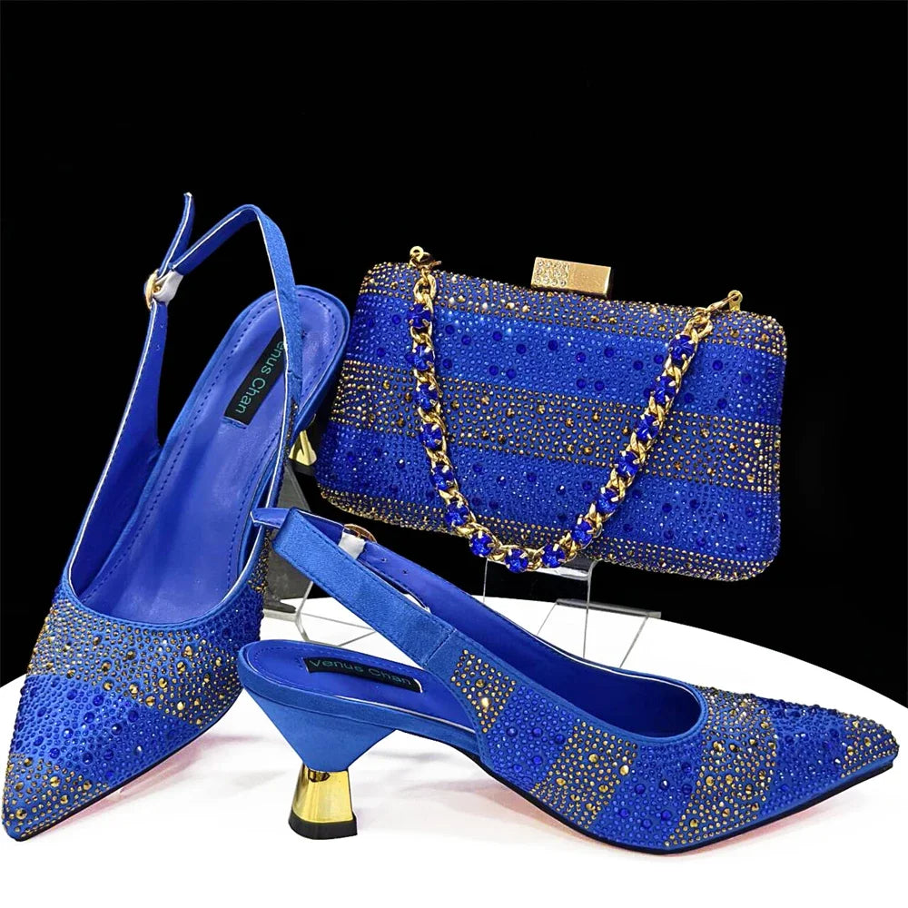 African Party Shoe and Bag Set Italian Shoes with Matching Bags