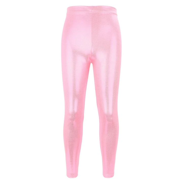 Girls Elastic Ballet Dance Pants Gymnastic Bright Solid Leggings