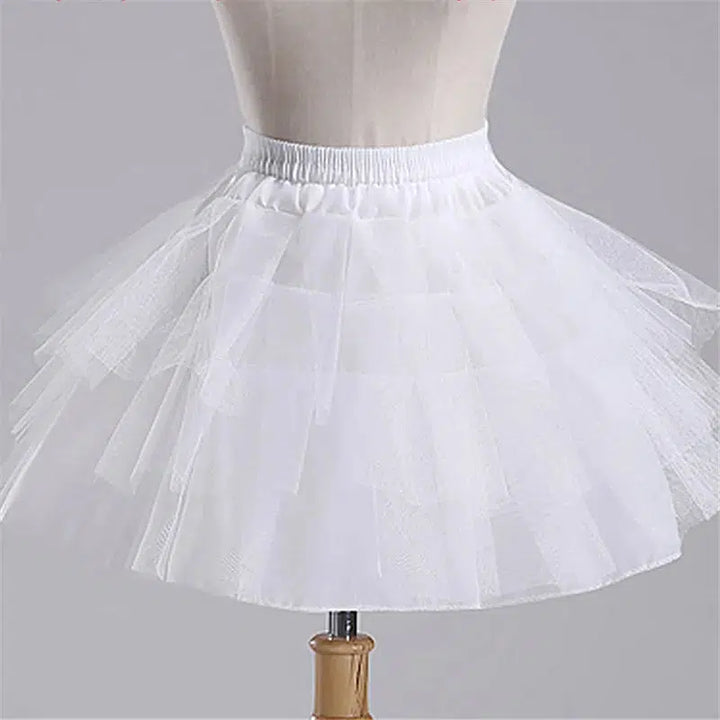 Children Petticoat A-Line 3 Hoops One Layer Kids Lace Trim Underskirt