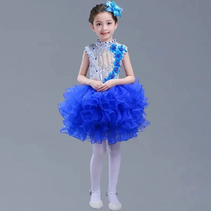 Girls Sequined Tutu Dance Dress – Princess Performance Costume for Kids - Bennys Beauty World