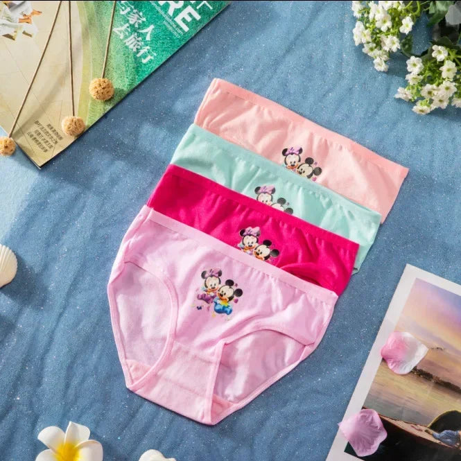 4 Pieces/Lot 2-12Y Children Underwear High Quality Cotton Girls Panties