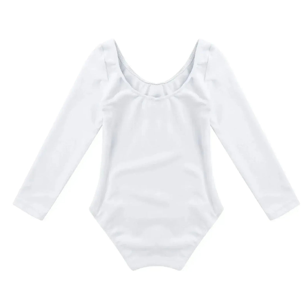 Girls Long Sleeve Ballet Leotard – Gymnastics Bodysuit - Bennys Beauty World