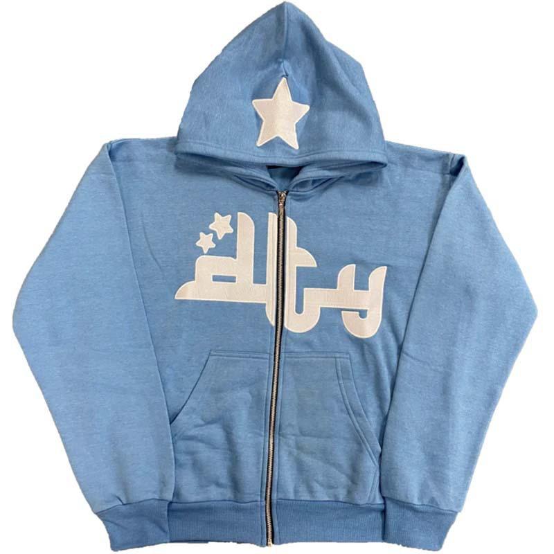 Men's Star Letter Printed Y2k Hoodies High Street Hooded Sweatshirts-Shirts-Bennys Beauty World