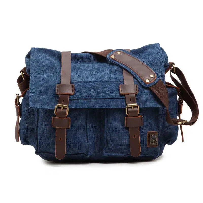 Fashion Vintage Leather Canvas Messenger Bag Cotton Canvas-bag-Bennys Beauty World