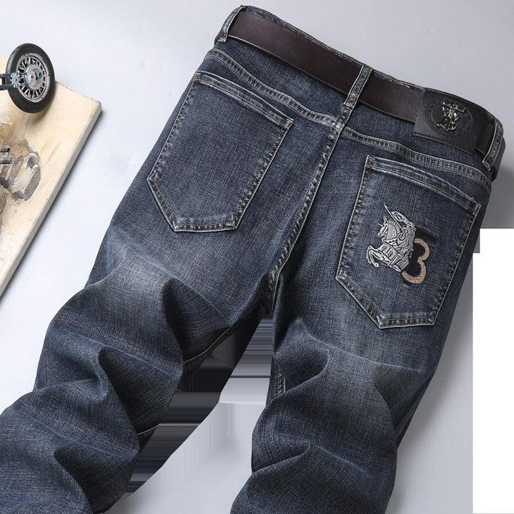 Men's Summer Denim Pants Jeans Men High-End Straight Pants-pants-Bennys Beauty World