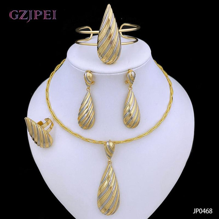 Gold Color Women's Wedding Party Jewelry Sets-Jewelry-Bennys Beauty World