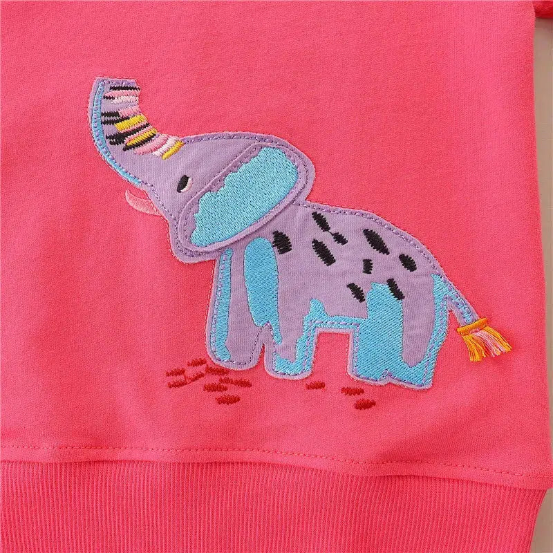 Birds Embroidery Girls Sweatshirts