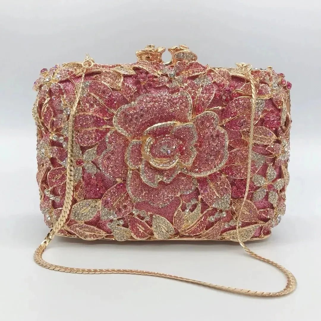 Crystal Rhinestone Evening Clutch Bag - Bennys Beauty World