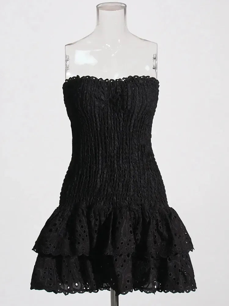 Women's Strapless Cut-Out Mini Dress-Dresses-Bennys Beauty World