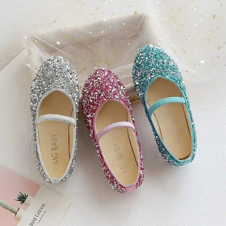 Girls Glitter Princess Dress Shoes – Party &amp; Wedding Ages 1–12 - Bennys Beauty World