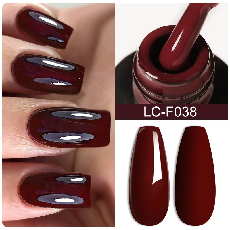 LILYCUTE Dark Brown Gel Nail Polish For Manicure Nails Art