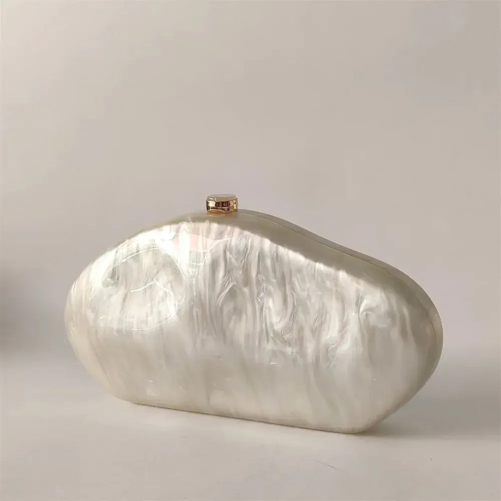 Acrylic Shell Evening Bag – Luxury Handmade Clutch Purse with Chain Strap for Women-Bag-Bennys Beauty World