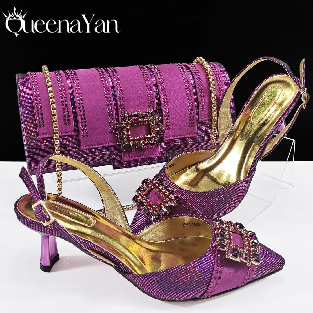 Fashion Women Heels Elegant Color Block Design