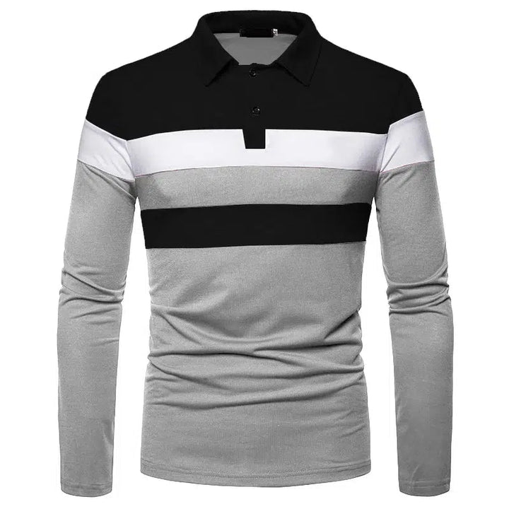 Men's Fashion  Long Sleeve Polo Shirt