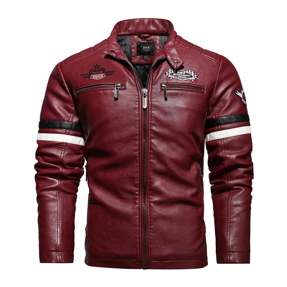 Fall Motorcycle Leather Jacket For Men only $103.09