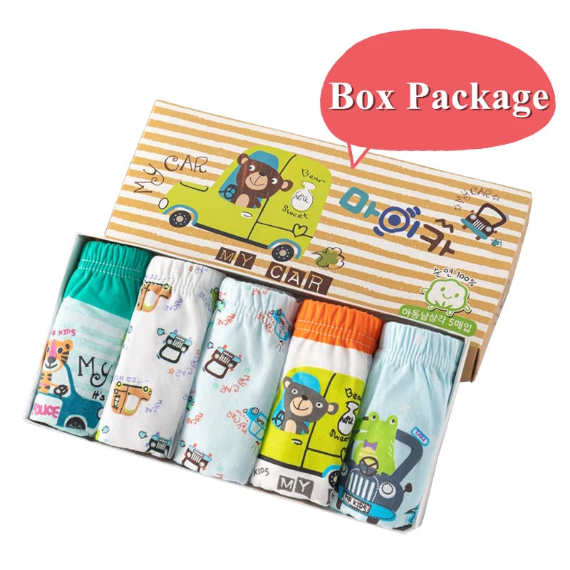 Boys Cotton Cartoon Briefs Multipack | Dinosaur &amp; Truck Print