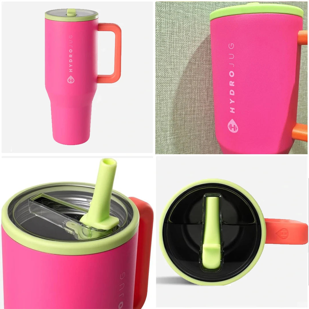 HydroJug Traveler Tumbler Straw Lid Stainless Steel Mug