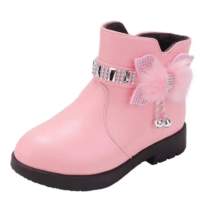 Children's Shoes Girl Mid Length Warm Leather Boots-Shoes-Bennys Beauty World