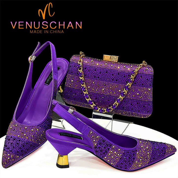 African Party Shoe and Bag Set Italian Shoes with Matching Bags