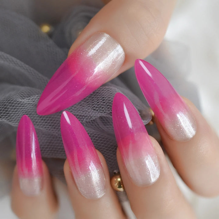 24pcs removable false nails with glue Ballet nails