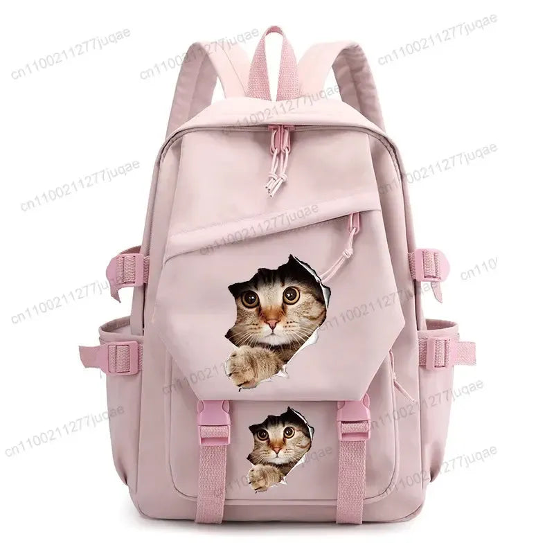 Back To School Cute Funny Cat Print Backpack-Backpack-Bennys Beauty World
