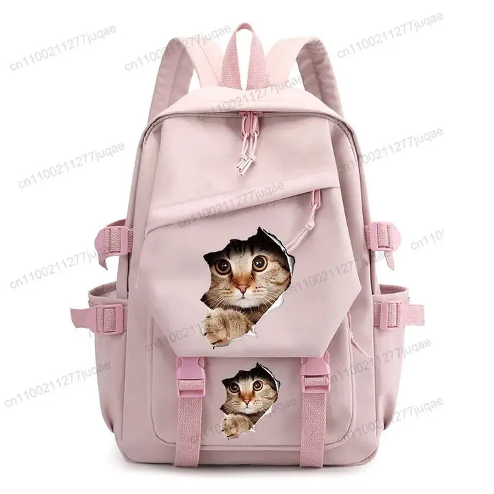 Back To School Cute Funny Cat Print Backpack-Backpack-Bennys Beauty World