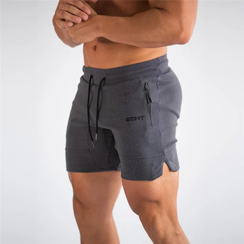 Sports Shorts for Men Beach Shorts Zip Pocket Bodybuilding Sweatpants