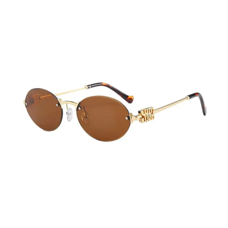 Oval Rimless Sunglasses | UV400 Anti-Glare Unisex Eyewear
