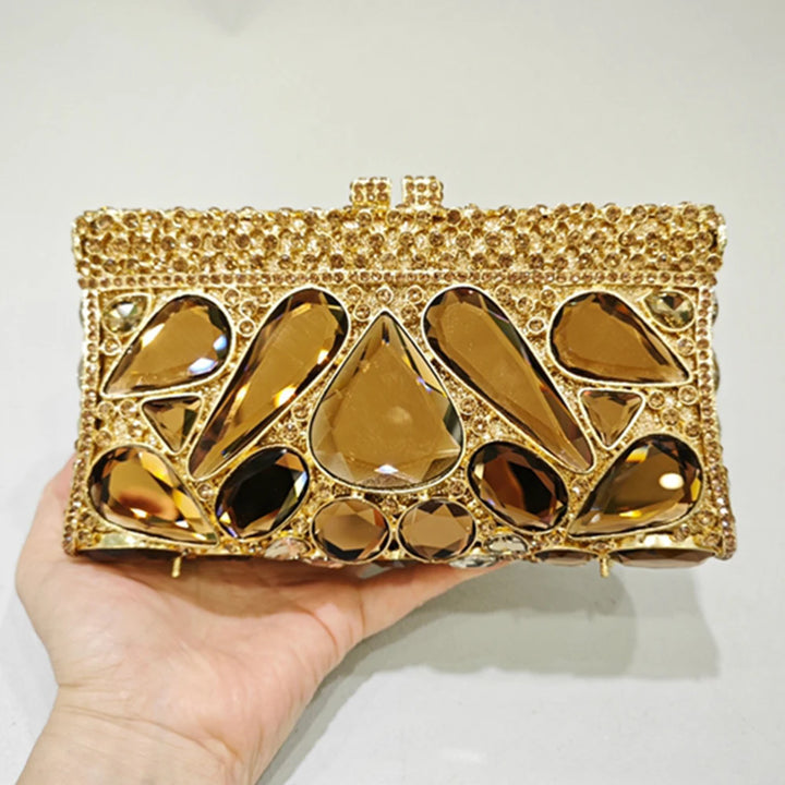 Large Rhinestone Crystal Evening Clutch Bag