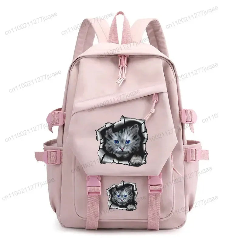 Back To School Cute Funny Cat Print Backpack-Backpack-Bennys Beauty World