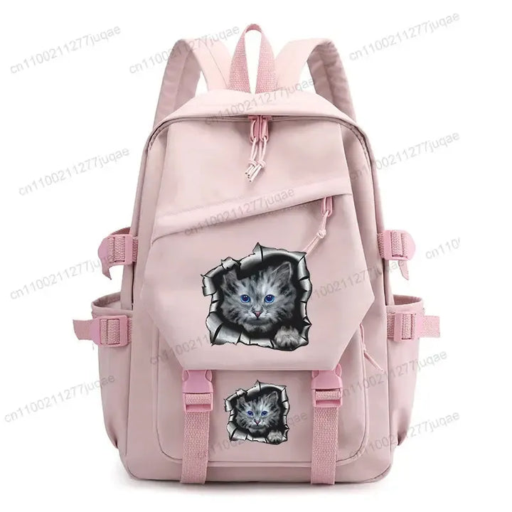 Back To School Cute Funny Cat Print Backpack-Backpack-Bennys Beauty World