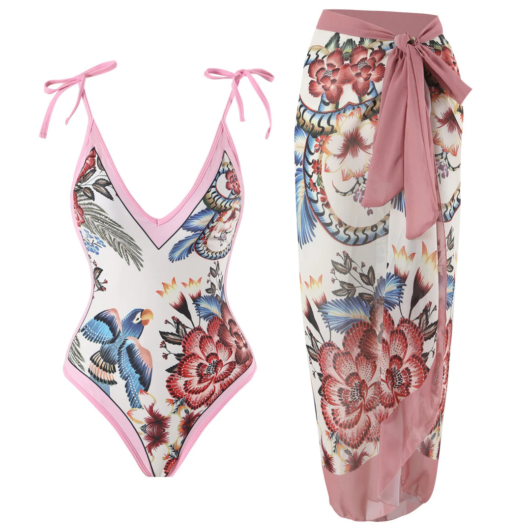 Push Up Women Bikini Set Floral Printed Ruffle Bikinis Strappy Swimwear-Bennys Beauty World