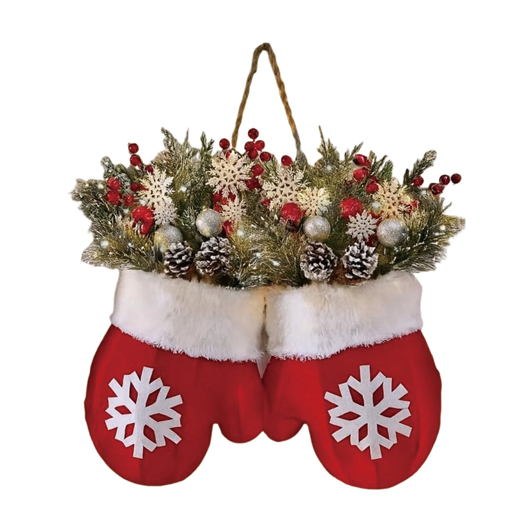 Christmas Garland Creative Glove-Shaped Simulated Flower Wreath