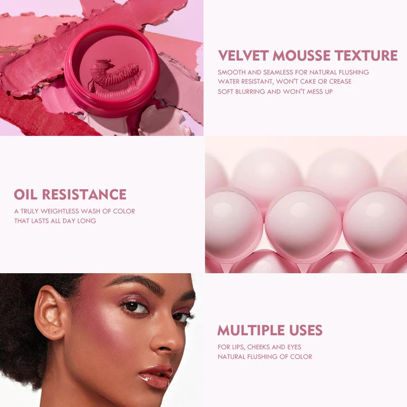 Pudaier Velvet Mousse Blush—Water-Resistant And longlasting