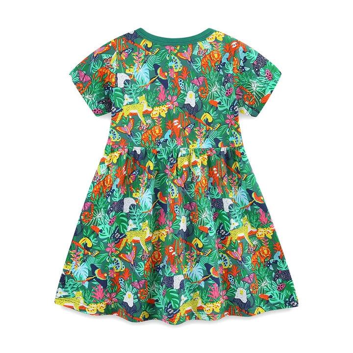 Girls Forest Princess Summer Dress | Floral Ball Gown